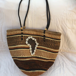HANDMADE AFRICAN WOVEN SHOULDER TOTE BAG